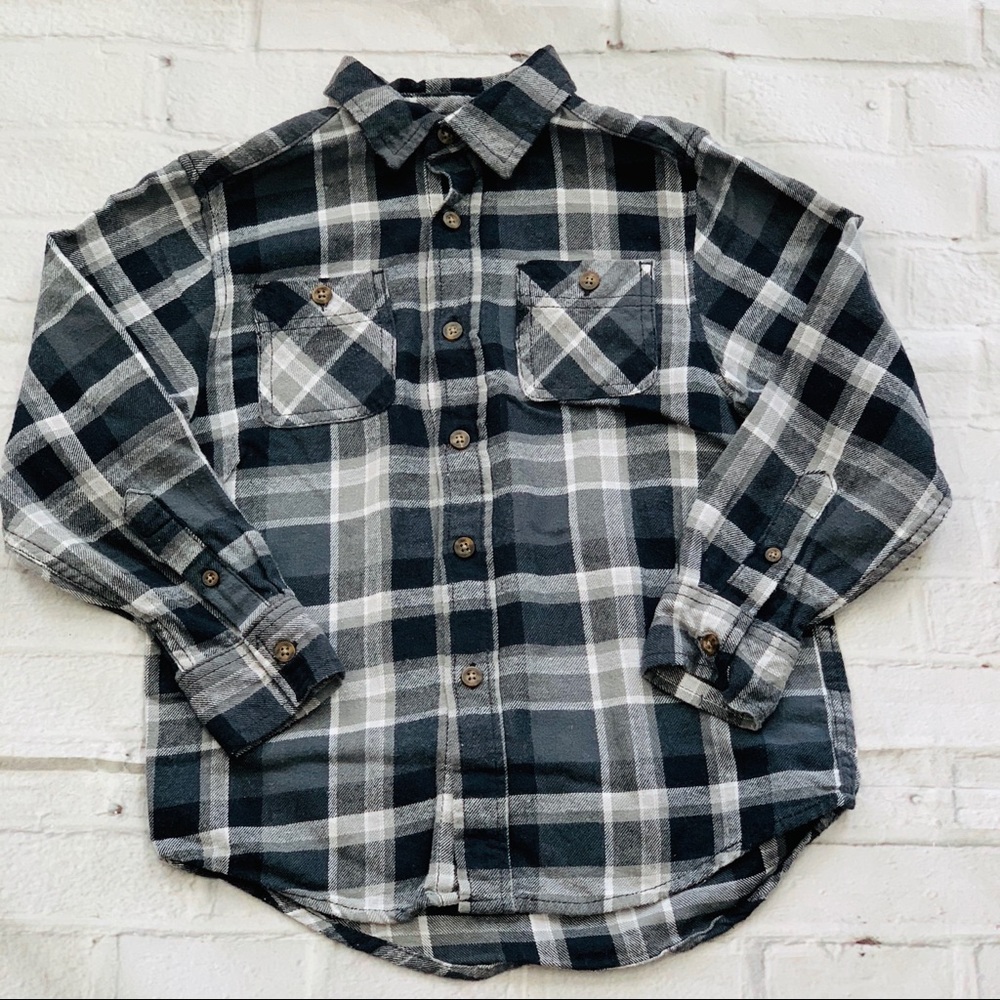 Faded Glory Boys Flannel Shirt Size 6/7 - Picture 1 of 8